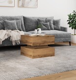 VidaXL Salontafel met LED-verlichting 50x50x40cm artisanaal eikenkleur