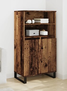 VidaXL Hoge kast 60x36x110 cm bewerkt hout oud houtkleurig