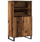 VidaXL Hoge kast 60x36x110 cm bewerkt hout oud houtkleurig