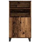 VidaXL Hoge kast 60x36x110 cm bewerkt hout oud houtkleurig