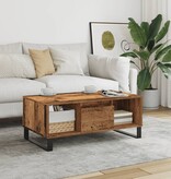 VidaXL Salontafel 90x50x36,5 cm bewerkt hout oud houtkleurig