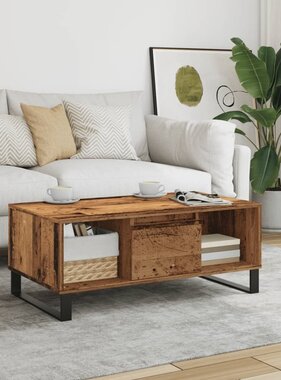 VidaXL Salontafel 90x50x36,5 cm bewerkt hout oud houtkleurig