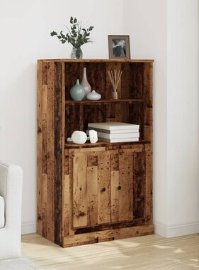 VidaXL Hoge kast 60x35,5x103,5 cm bewerkt hout oud houtkleurig