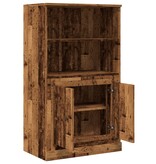 VidaXL Hoge kast 60x35,5x103,5 cm bewerkt hout oud houtkleurig