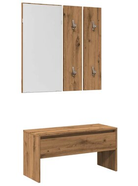 VidaXL Halmeubelset bewerkt hout artisanaal eikenkleur