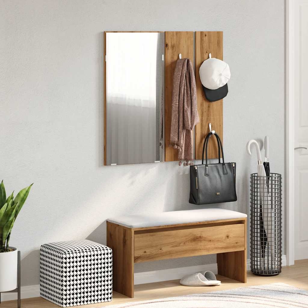 VidaXL Halmeubelset bewerkt hout artisanaal eikenkleur