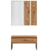 VidaXL Halmeubelset bewerkt hout artisanaal eikenkleur