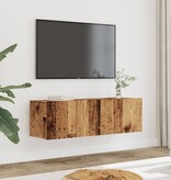 VidaXL Tv-meubels 2 st wandgemonteerd 100x30x30 cm oud houtkleurig