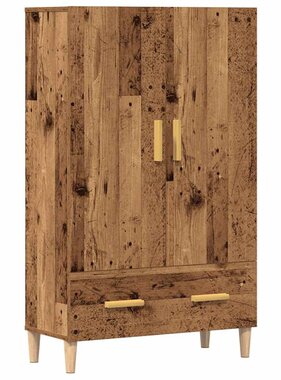 VidaXL Hoge kast 70x31x115 cm bewerkt hout oud houtkleurig