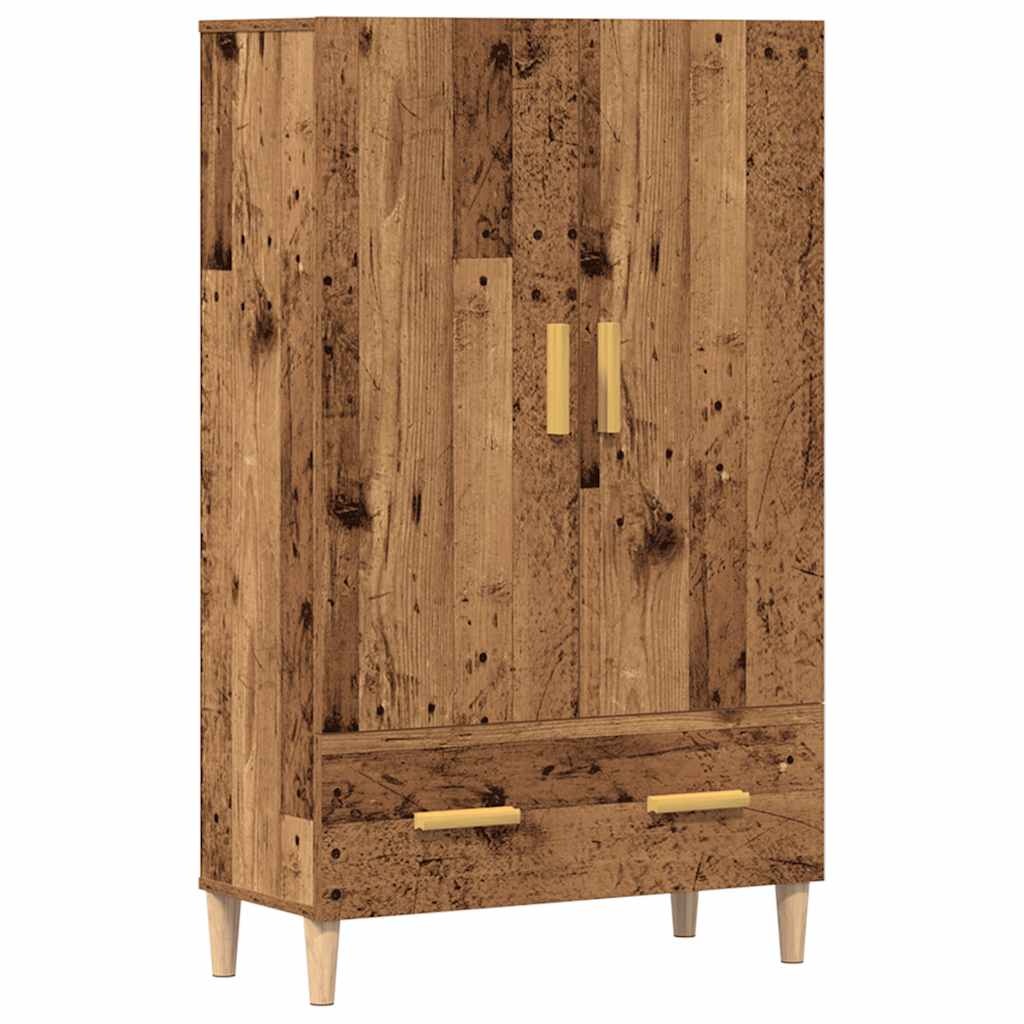 VidaXL Hoge kast 70x31x115 cm bewerkt hout oud houtkleurig