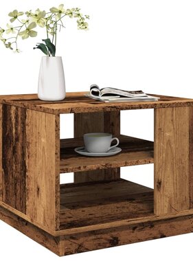 VidaXL Salontafel 55x55x42 cm bewerkt hout oud houtkleurig