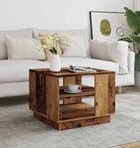 VidaXL Salontafel 55x55x42 cm bewerkt hout oud houtkleurig