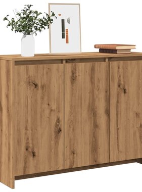 VidaXL Dressoir 102x33x75 cm bewerkt hout artisanaal eikenkleurig