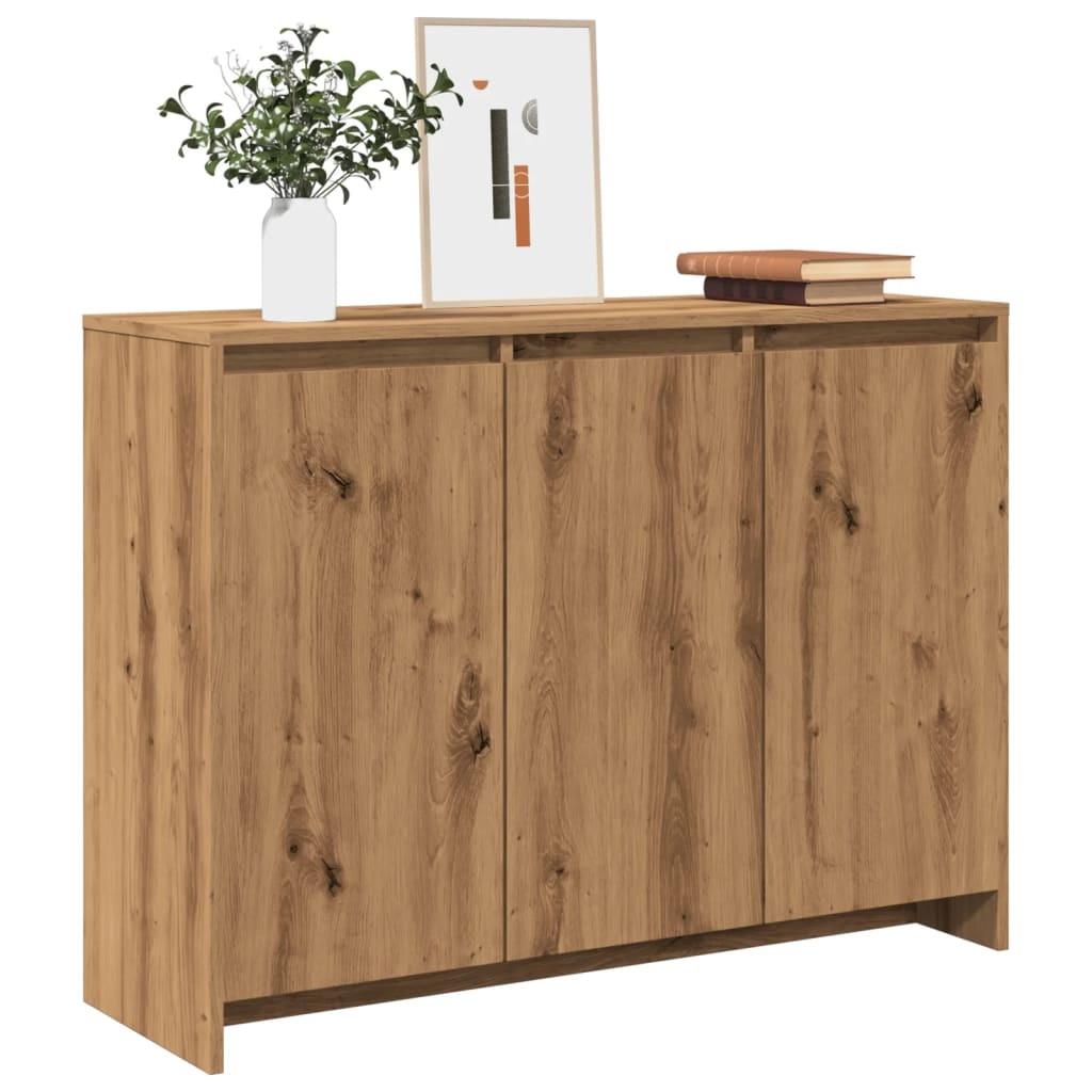 VidaXL Dressoir 102x33x75 cm bewerkt hout artisanaal eikenkleurig