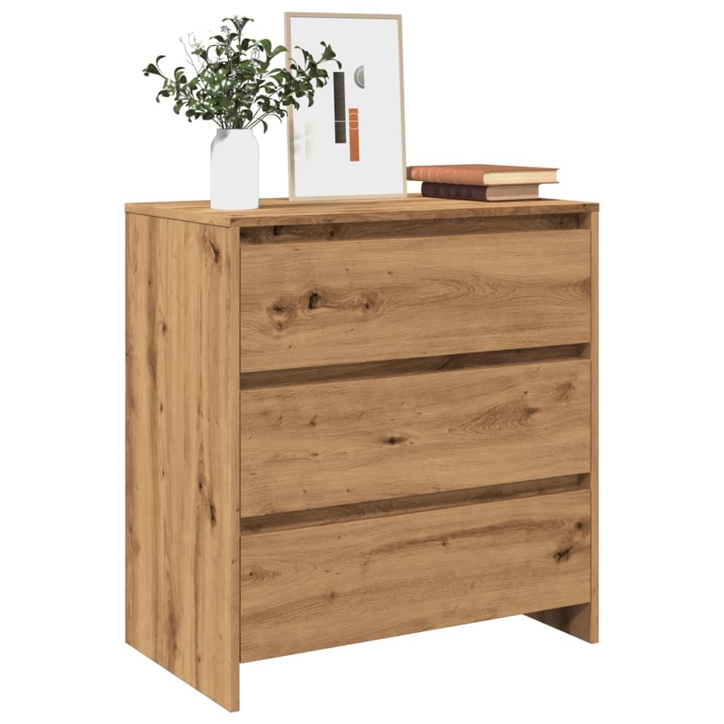 VidaXL Dressoir 70x41x75 cm bewerkt hout artisanaal eikenkleur