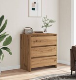 VidaXL Dressoir 70x41x75 cm bewerkt hout artisanaal eikenkleur
