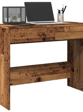 VidaXL Bureau 101x50x76,5 cm bewerkt hout oud houtkleurig