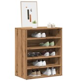 VidaXL Schoenenkast 60x35x70 cm bewerkt hout artisanaal eikenkleur