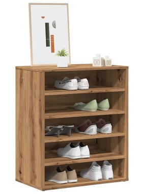 VidaXL Schoenenkast 60x35x70 cm bewerkt hout artisanaal eikenkleur