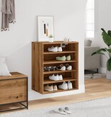 VidaXL Schoenenkast 60x35x70 cm bewerkt hout artisanaal eikenkleur