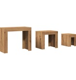VidaXL 3-delige Tafeltjesset bewerkt hout artisanaal eikenkleurig