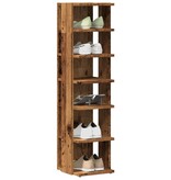VidaXL Schoenenkasten 2 st 28x27x102 cm bewerkt hout oud houtkleurig