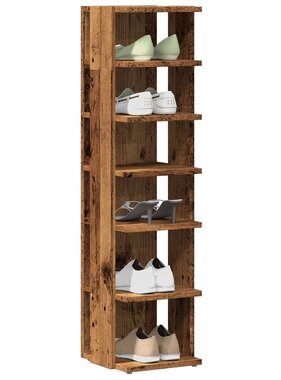 VidaXL Schoenenkasten 2 st 28x27x102 cm bewerkt hout oud houtkleurig