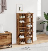 VidaXL Schoenenkasten 2 st 28x27x102 cm bewerkt hout oud houtkleurig