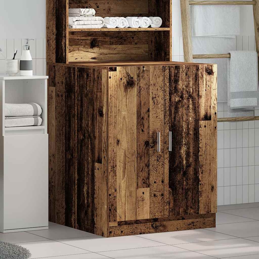 VidaXL Wasmachinekast 70,5x71,5x91,5 cm oud houtkleurig