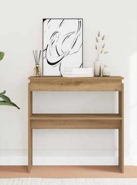 VidaXL Wandtafel 80x30x80 cm bewerkt hout artisanaal eikenkleurig