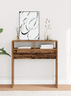 VidaXL Wandtafel 78x30x80 cm bewerkt hout oud houtkleurig