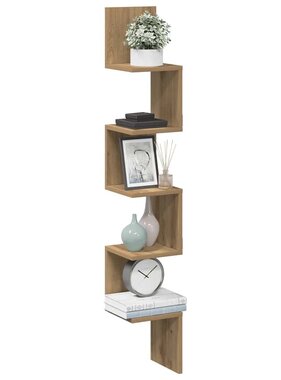 VidaXL Hoekwandschap 20x20x127,5 cm bewerkt hout artisanaal eiken