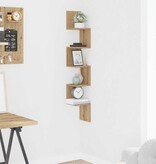 VidaXL Hoekwandschap 20x20x127,5 cm bewerkt hout artisanaal eiken