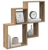 VidaXL Wandschap 80x15x78,5 cm bewerkt hout artisanaal eikenkleurig