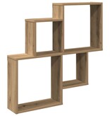 VidaXL Wandschap 80x15x78,5 cm bewerkt hout artisanaal eikenkleurig