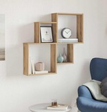 VidaXL Wandschap 80x15x78,5 cm bewerkt hout artisanaal eikenkleurig