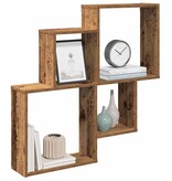 VidaXL Wandschap 80x15x78,5 cm bewerkt hout oud houtkleurig