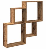 VidaXL Wandschap 80x15x78,5 cm bewerkt hout oud houtkleurig