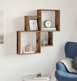 VidaXL Wandschap 80x15x78,5 cm bewerkt hout oud houtkleurig