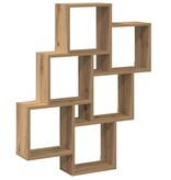 VidaXL Wandschap kubus 78x15x93 cm bewerkt hout artisanaal eikenkleur