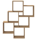 VidaXL Wandschap kubus 78x15x93 cm bewerkt hout artisanaal eikenkleur
