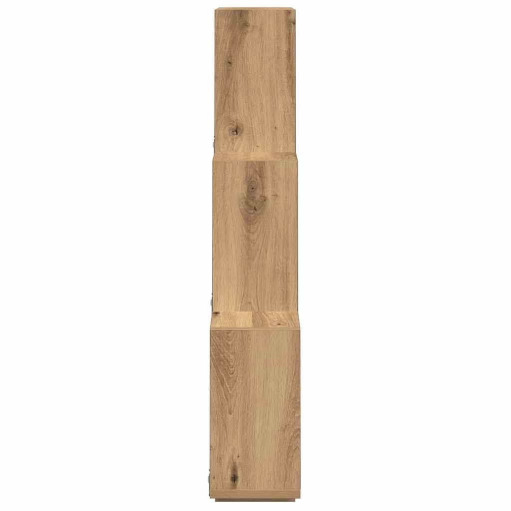 VidaXL Wandschap kubus 78x15x93 cm bewerkt hout artisanaal eikenkleur