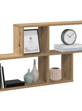 VidaXL Wandschap 100x18x53 cm bewerkt hout artisanaal eikenkleurig