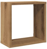 VidaXL Wandschappen kubus 4st 30x15x30cm bewerkt hout artisanaal eiken