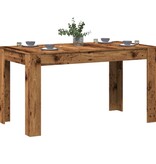 VidaXL Eettafel 140x74,5x76 cm bewerkt hout oud houtkleurig