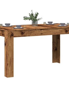 VidaXL Eettafel 140x74,5x76 cm bewerkt hout oud houtkleurig