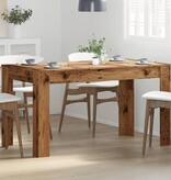 VidaXL Eettafel 140x74,5x76 cm bewerkt hout oud houtkleurig