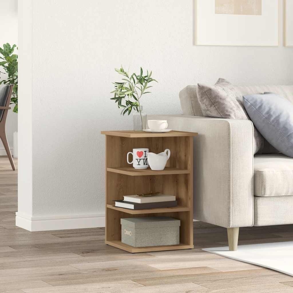 VidaXL Dressoir 35x35x55 cm bewerkt hout artisanaal eikenkleur