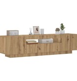VidaXL Tv-meubel met LED 160x35x40 cm bewerkt hout artisanaal eiken