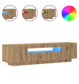 VidaXL Tv-meubel met LED 160x35x40 cm bewerkt hout artisanaal eiken
